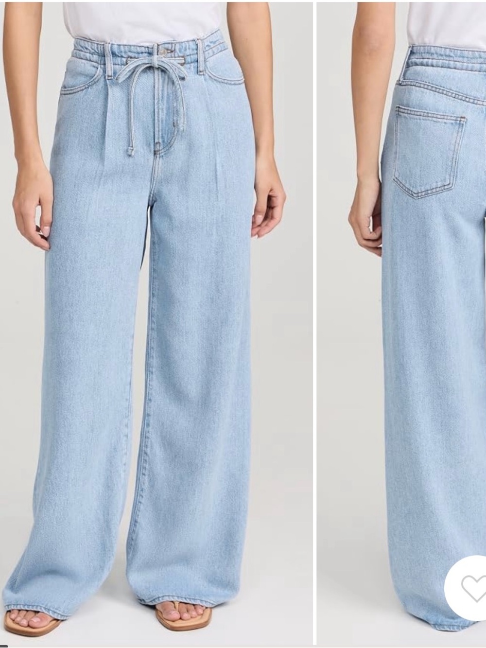 Frame Denim Light Blue Wide-Leg Tie-Waist Jeans